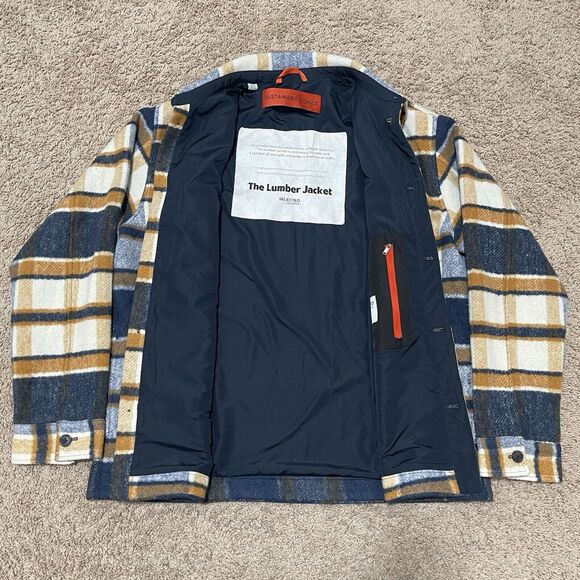 Selected Homme Lumberjack Jacket XXL 2XL Mens Buckthorn Brown SLHSUST. ICONICS - Picture 4 of 13